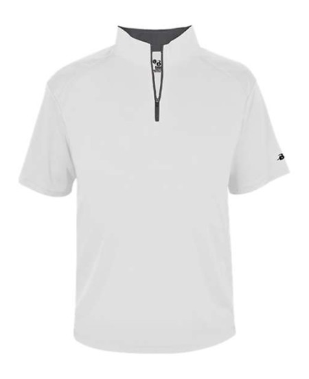 Badger 4199 Men's B-Core Short Sleeve Quarter-Zip Shirt – 3.5 oz. 100% Polyester Short-Sleeve Q-Zip Tee | XS–4XL