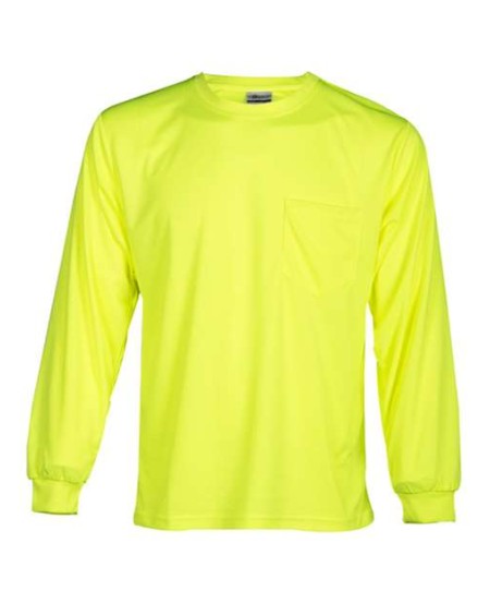 Kishigo 9122-9123 Unisex Microfiber Polyester Long Sleeve T-Shirt – Unisex Long-Sleeve Hi-Vis T-Shirt | M–5XL