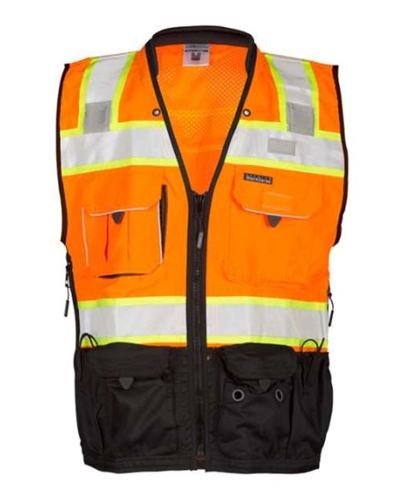 Kishigo S5002-5003 Unisex Premium Black Series Surveyors Vest – Unisex Surveyors Vest | S–5XL | ANSI/ISEA 107-2015/2020 Type R Class 2