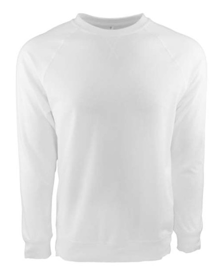 Next Level 9000 Unisex Laguna Raglan Crewneck Sweatshirt – 5.3 oz. 60/40 Cotton/Poly Fleece Raglan Crew | XS–3XL