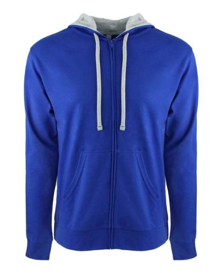 Next Level 9601 Unisex Laguna Full-Zip Hoodie Sweatshirt – 5.3 oz. 60/40 Cotton/Poly Fleece Two-Tone Full-Zip Hoodie | XS–3XL