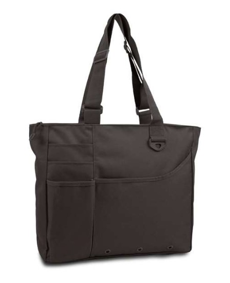 Liberty Bags 8811 Super Feature Tote – 600D Polyester 50% Recycled Zippered Feature Tote with Adjustable Handles and Multiple Pockets | 15
