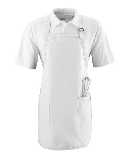 Augusta Sportswear 4350 Full Length Apron with Pockets – 7 oz. 65/35 Poly/Cotton Twill, 22