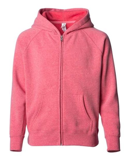 Independent Trading Co. PRM15YSBZ Youth Lightweight Special Blend Raglan Zip Hoodie – 6.5 oz. Youth Full-zip hoodie | XS–XL (Youth)