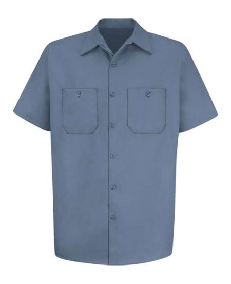 Red Kap SC40T Men's Tall Cotton Short Sleeve Uniform Shirt – 6 oz. 100% Cotton Twill, Durable Press | Tall Sizes