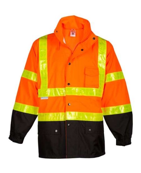Kishigo RWJ100-101 Unisex Storm Stopper Pro Rainwear Jacket – Unisex Rainwear Jacket | S/M–4/5XL (dual sizes) | ANSI 107 Type R Class 3