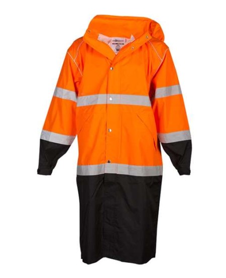 Kishigo RWJ108-109 Unisex Premium Brilliant Series Long Rain Coat – Unisex Rainwear Long Coat | S/M–4/5XL (dual sizes) | ANSI 107 Type R Class 3