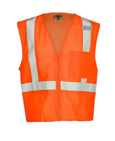 Kishigo 1089-1090 Unisex Single Pocket Zipper Mesh Work Work Vest – Unisex safety vest | M–5XL | ANSI/ISEA 107-2015/2020 Type R Class 2