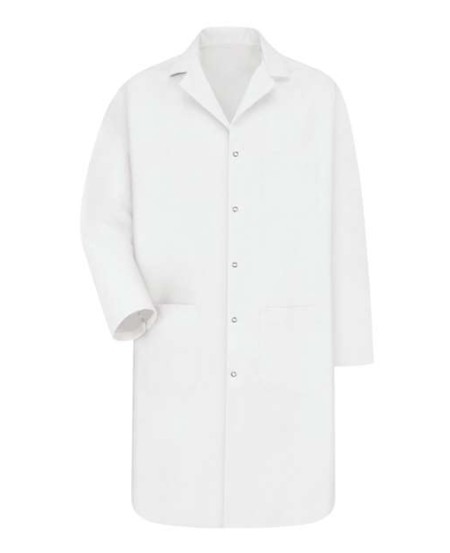 Red Kap KP18 Unisex Gripper Front Lab Coat – 5 oz. 80/20 Poly/Cotton Poplin, Interior Chest Pocket | S–4XL