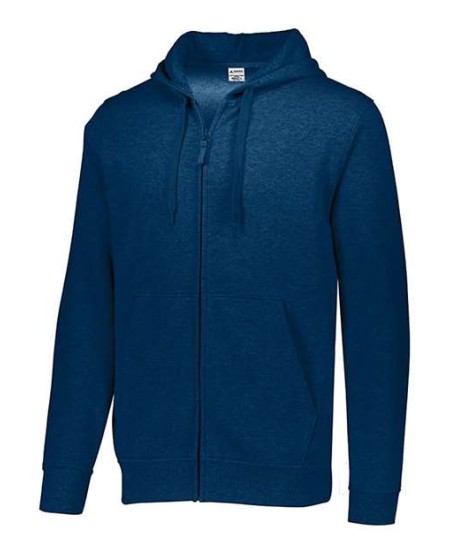 Augusta Sportswear 5418 Men's 60/40 Fleece Full-Zip Hoodie – 9 oz. Cotton/Poly, Split-Pouch Pockets | XS–5XL