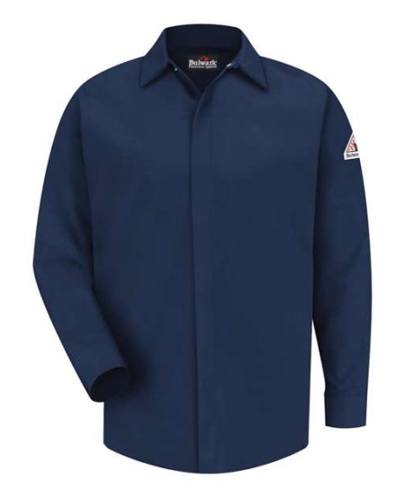 Bulwark SLS2T Men's Tall FR Concealed-Gripper Pocketless Work Shirt – Westex Ultrasoft 7 oz. | ATPV 8.6 CAT 2 Tall