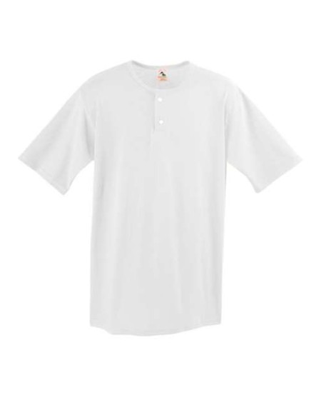 Augusta Sportswear 580 Men's Two-Button Baseball Jersey – 50/50 Cotton/Poly Knit, 1x1 Rib Collar