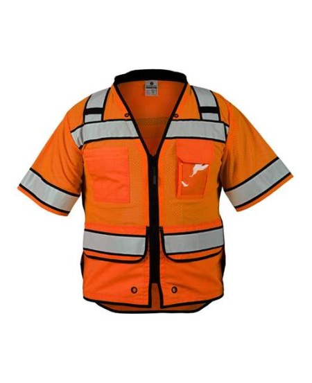 Kishigo S5014-5015 Unisex High Performance Surveyors Vest – Unisex Surveyors Vest | S–5XL | ANSI/ISEA 107-2015/2020 Type R Class 3
