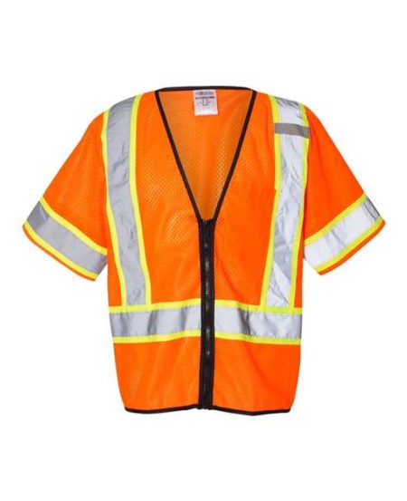 Kishigo 1565-1566 Unisex Class 3 Mesh Zippered Vest – Unisex Safety Vest | S/M–4/5XL (dual sizes) | ANSI/ISEA 107-2015/2020 Type R Class 3