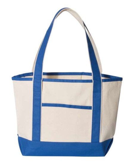 Q-Tees Q125800 20L Small Deluxe Tote – 12 oz. Heavy Cotton Canvas Tote with Interior Zippered Pocket
