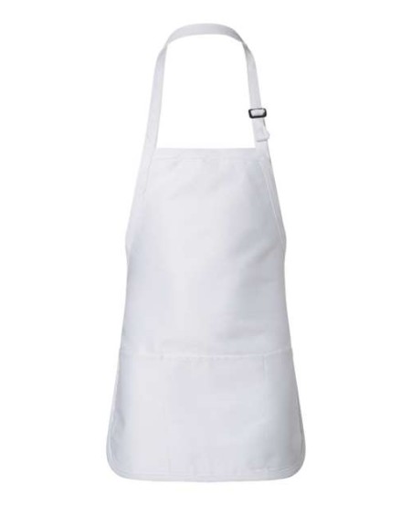 Q-Tees Q4250 Full-Length Apron with Pouch Pocket – 7.5 oz. 55/45 Cotton/Polyester | Adjustable Neck Buckle | One Size