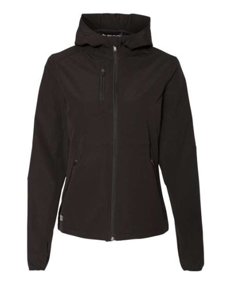 DRI DUCK 9411 Women’s Ascent Soft Shell Hooded Jacket – 100% Polyester All-Season Soft Shell | DWR | Four-Way Stretch | Adjustable Three-Piece Hood | Media Port