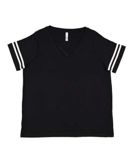 LAT 3837 Women's Curvy Collection Vintage Football T-Shirt – Women's (Curvy) 5.5 oz./yd² Short-Sleeve Football T-Shirt | 1 (14/16) – 4 (26/28)