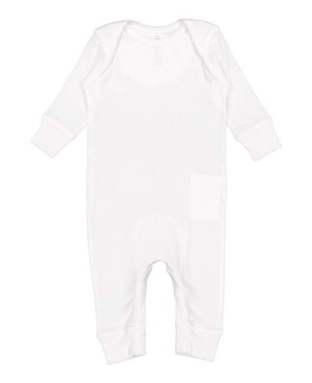 Rabbit Skins 4412 Infant Long Legged Baby Rib Bodysuit – 5 oz. 100% CRSC 1x1 Baby Rib | NB–24M