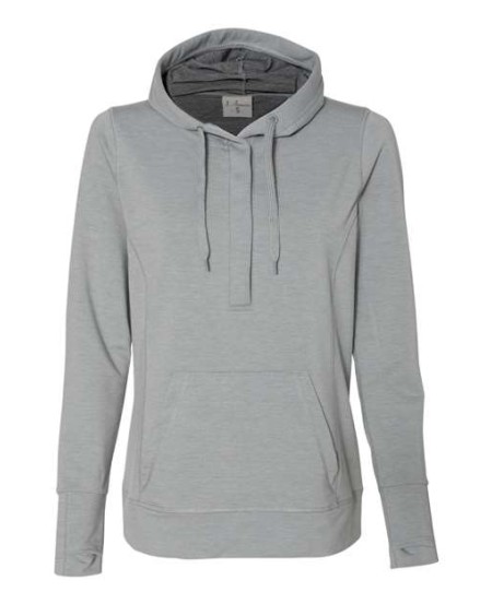 J. America 8431 Women’s Omega Stretch Snap-Placket Hooded Sweatshirt – 8 oz. Women’s Pullover hoodie | S–2XL