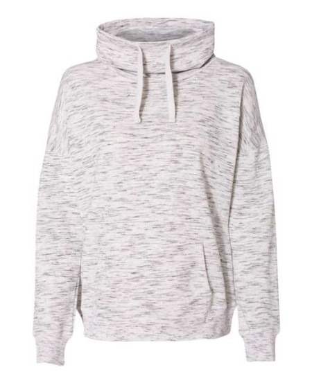 J. America 8673 Women's Mélange Fleece Cowl Neck Sweatshirt – 7.3 oz. Women's Cowl neck sweatshirt | S–2XL