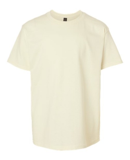 Gildan 5000B Youth Heavy Cotton® T-Shirt – 5.3 oz. 100% US Cotton | Seamless Rib Collar | Taped Shoulder-to-Shoulder | Double-Needle Stitching | Youth Sizing | OEKO-TEX