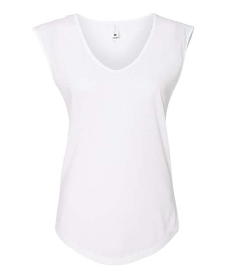 Next Level 5040 Women's Festival Sleeveless Deep V-Neck T-Shirt – 3.5 oz. 65/35 Poly/Cotton Deep V Sleeveless Tee | XS–2XL