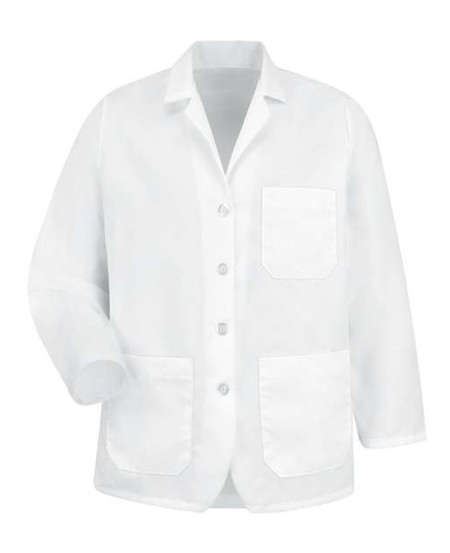 Red Kap KP11 Unisex Lapel Counter Coat – 5 oz. 80/20 Poly/Cotton Poplin, 4-Button, Women's Styling | XS–3XL