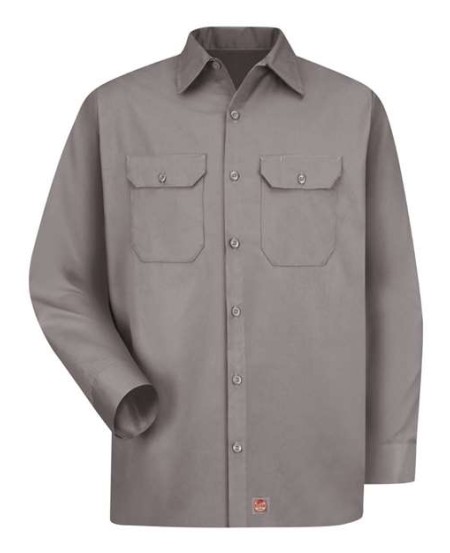 Red Kap ST52T Men's Tall Utility Long Sleeve Work Shirt – 5.5 oz. 65/35 Poly/Cotton Twill | LT–2XLT