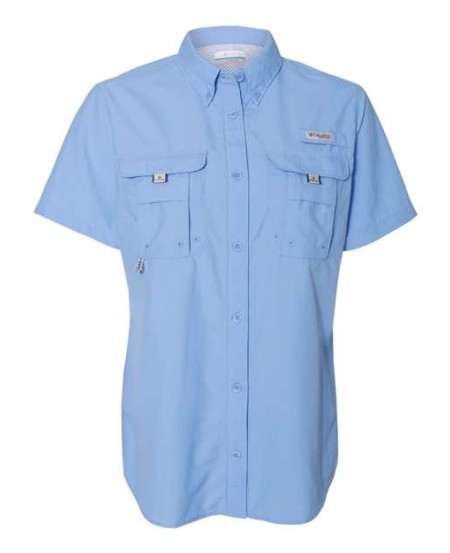 Columbia 139655 Womens PFG Bahama Short Sleeve Shirt - 100% Tactel Nylon Taffeta Quick-Dry Omni-Shade UPF 30 | XS