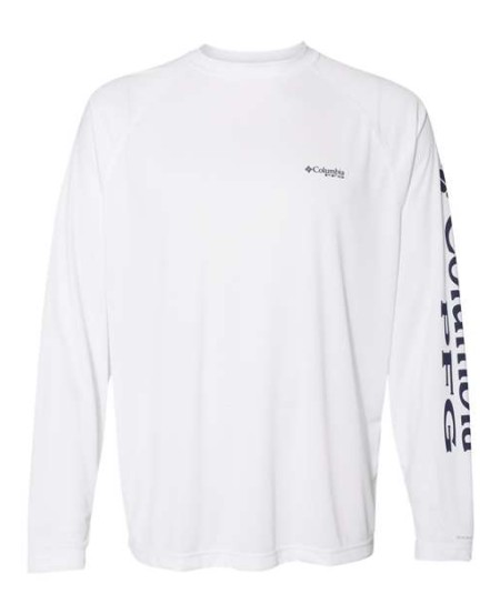 Columbia 138826 Mens PFG Terminal Tackle Long Sleeve T-Shirt - 100% Polyester Interlock Omni-Wick Omni-Shade UPF 50 | S-3XL