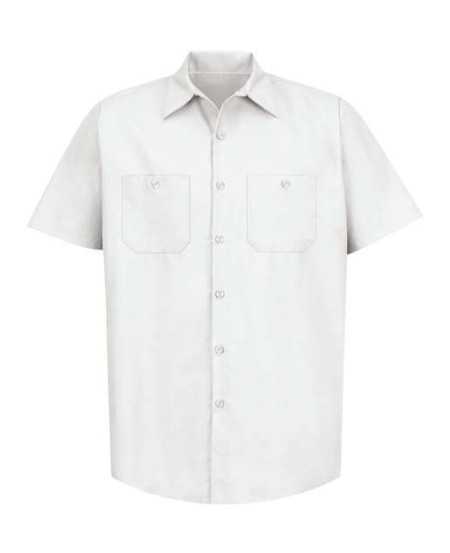 Red Kap SP24T Men's Tall Industrial Short Sleeve Work Shirt – 4.3 oz. 65/35 Poly/Cotton | Tall Sizes 20+ Colors
