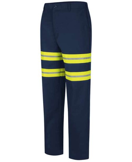 Red Kap PT20E Men's Enhanced Visibility Dura-Kap Industrial Work Pants – 7.5 oz. 65/35 Twill, Reflective Trim | Navy