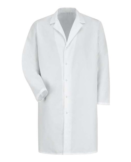 Red Kap KP38 Unisex Lab Coat with Gripper – 5 oz. 80/20 Poly/Cotton, Pocketless, 41.5