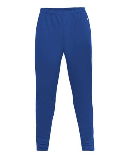 Badger 1575 Men's Unbrushed Polyester Trainer Pants – Moisture-Management Tapered Athletic Pants with 12-Inch Side Zippers