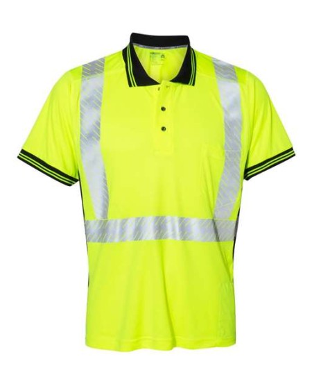 Kishigo 9220 Unisex Premium Black Series High-Performance Polo – Unisex Polo Shirt | M–5XL | ANSI/ISEA 107 Type R Class 2