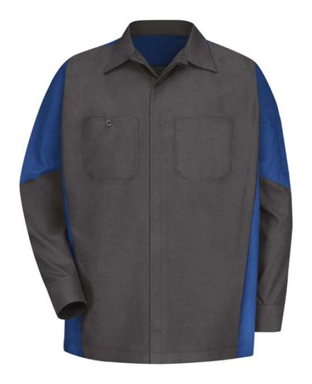 Red Kap SY10T Men's Tall Long Sleeve Automotive Crew Shirt – 4.3 oz. 65/35 Ripstop ZeroSkratch | MT–3XLT