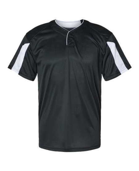 Alleson Athletic 7976 Men's Striker Placket – 100% Polyester Two-Button Jersey with Arrow Mesh Vented Back | XS–4XL