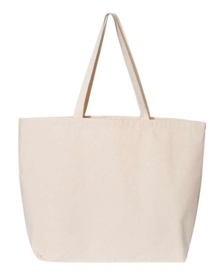 OAD OAD108 Jumbo 12 oz. Cotton Canvas Gusseted Tote – 22″ Handles | 20″W × 15″H × 5″D