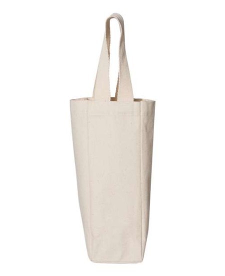 OAD OAD111 Single Wine Tote – 10 oz. 100% Cotton Canvas Single Bottle Wine Tote | 3