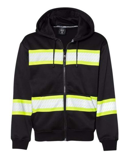 Kishigo B310-313 Men's EV Series Enhanced Visibility Full-Zip Hooded Sweatshirt – Men's Full-Zip Hooded Sweatshirt | M–5XL