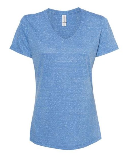 JERZEES 88WVR Women's Snow Heather Jersey V-Neck T-Shirt – 5.2 oz. Women's V-neck T-shirt | S–2XL