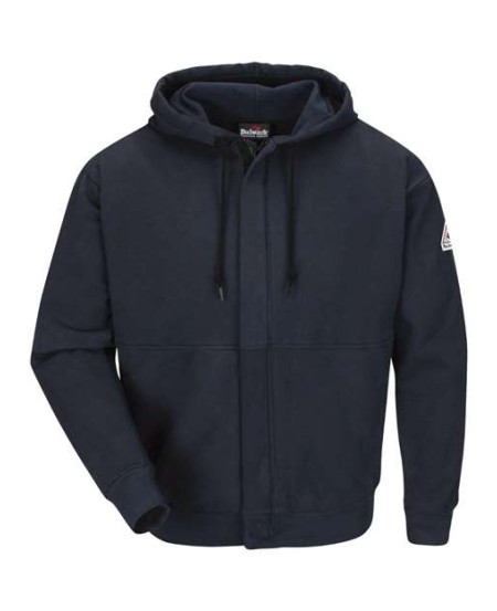Bulwark SEH4 Men's FR Zip-Front Hooded Sweatshirt – 12.5 oz. 95/5 Cotton/Spandex Brushed Fleece | EBT 17 cal/cm² CAT 2