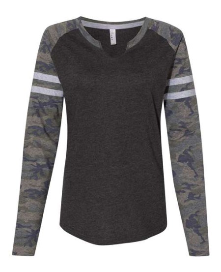LAT 3534 Women's Fine Jersey Mash Up Long Sleeve T-Shirt – Women's 4.5 oz./yd² Long-Sleeve T-Shirt | S–2XL