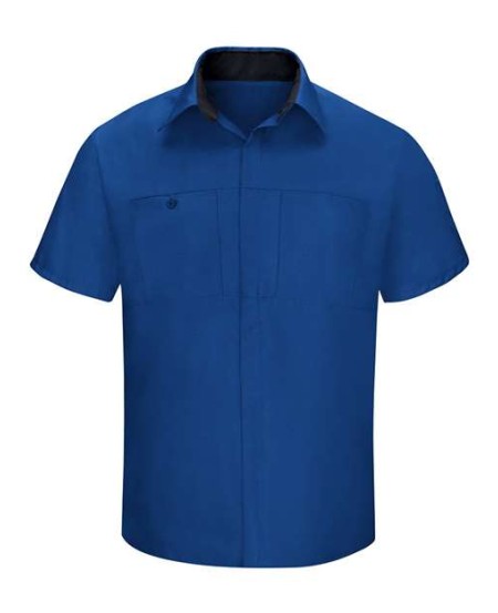 Red Kap SY42T Men's Tall Performance Plus Short Sleeve Shirt with OilBlok – 4.25 oz. Ripstop + Stretch Panels | MT–3XLT