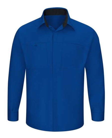 Red Kap SY32T Men's Tall Performance Plus Long Sleeve Shirt with OilBlok – 4.25 oz. Ripstop + Stretch Panels | MT–3XLT