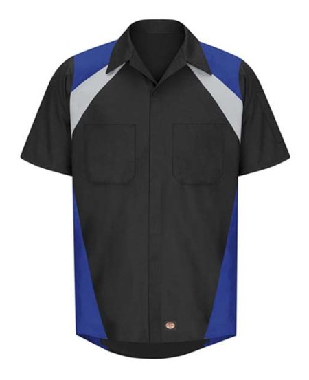Red Kap SY28 Men's Tri-Color Short Sleeve Shop Shirt – 4.25 oz. 65/35 Ripstop ZeroSkratch | S–3XL