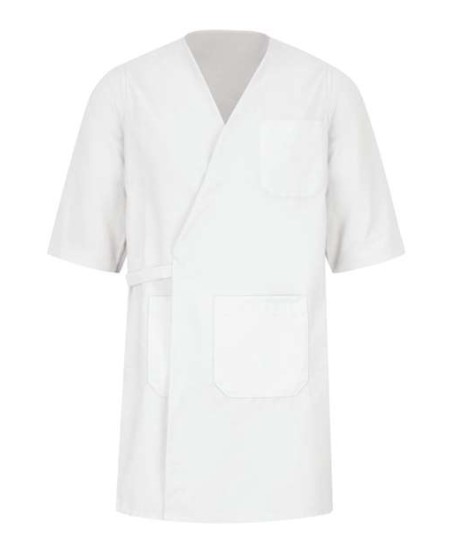 Red Kap WP10 Men's Collarless Butcher Wrap - 80/20 Poly/Cotton, 3/4 Sleeve with Pockets | 37