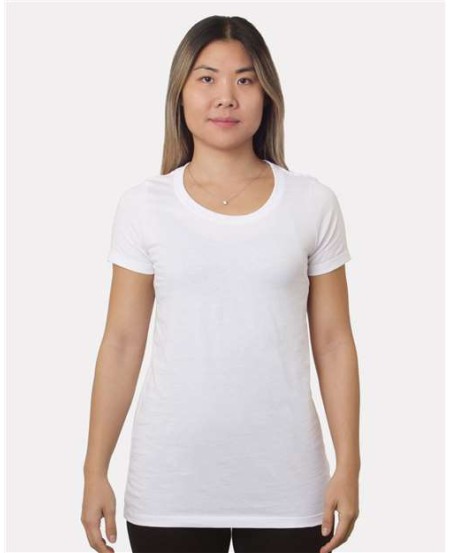 Bayside 9625 Women's Fine Jersey T-Shirt – 4.2 oz. 100% Combed Ring-Spun Cotton Women's Crew-Neck Tee