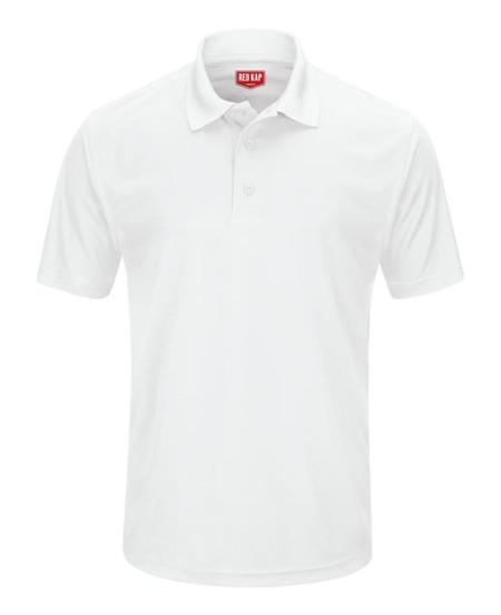 Red Kap SK96 Men's Performance Knit Pocketless Core Polo – 4.5 oz. 100% Polyester Pique Knit, Woodtone Buttons | 10+ Colors